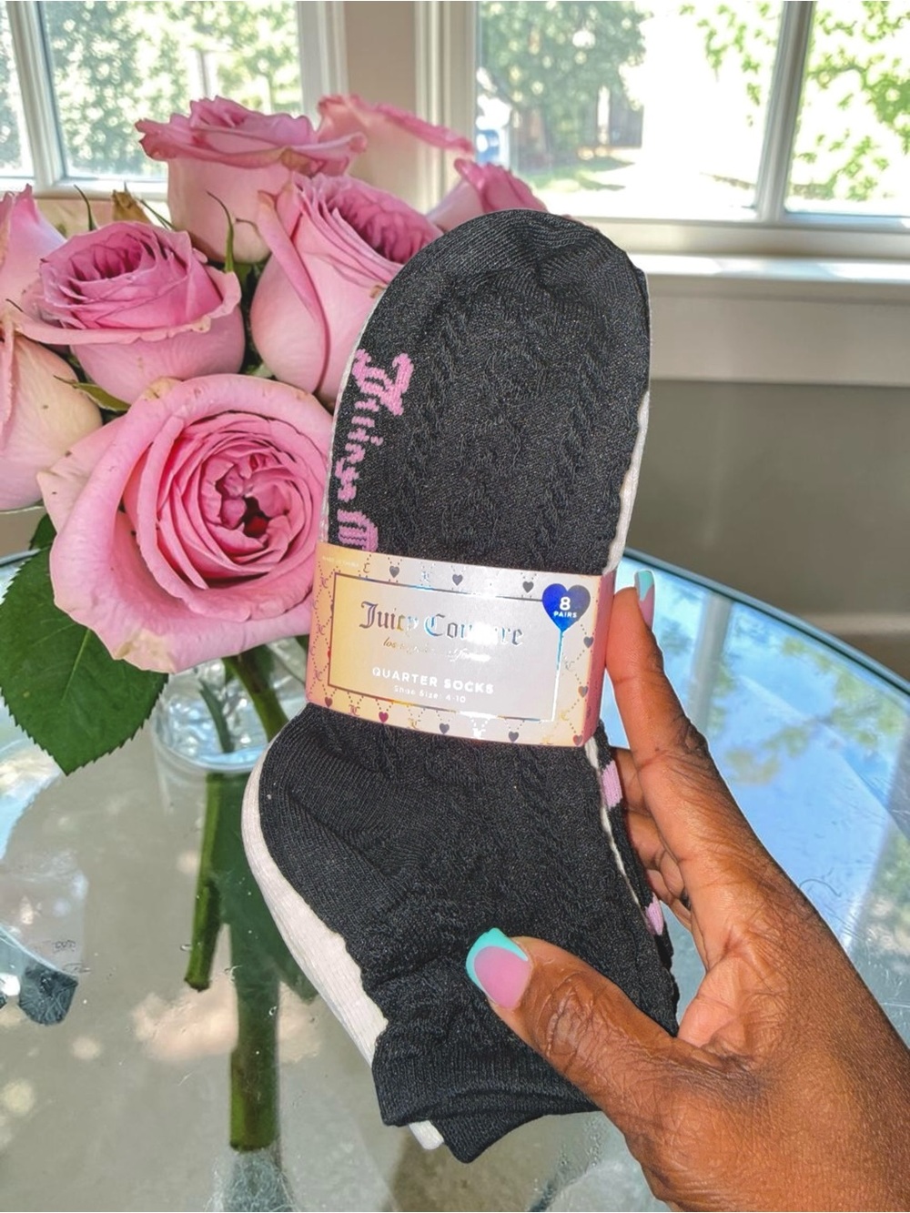 Juicy Couture 8 pair of Unisex Ankle Socks size 4-10, varied colors